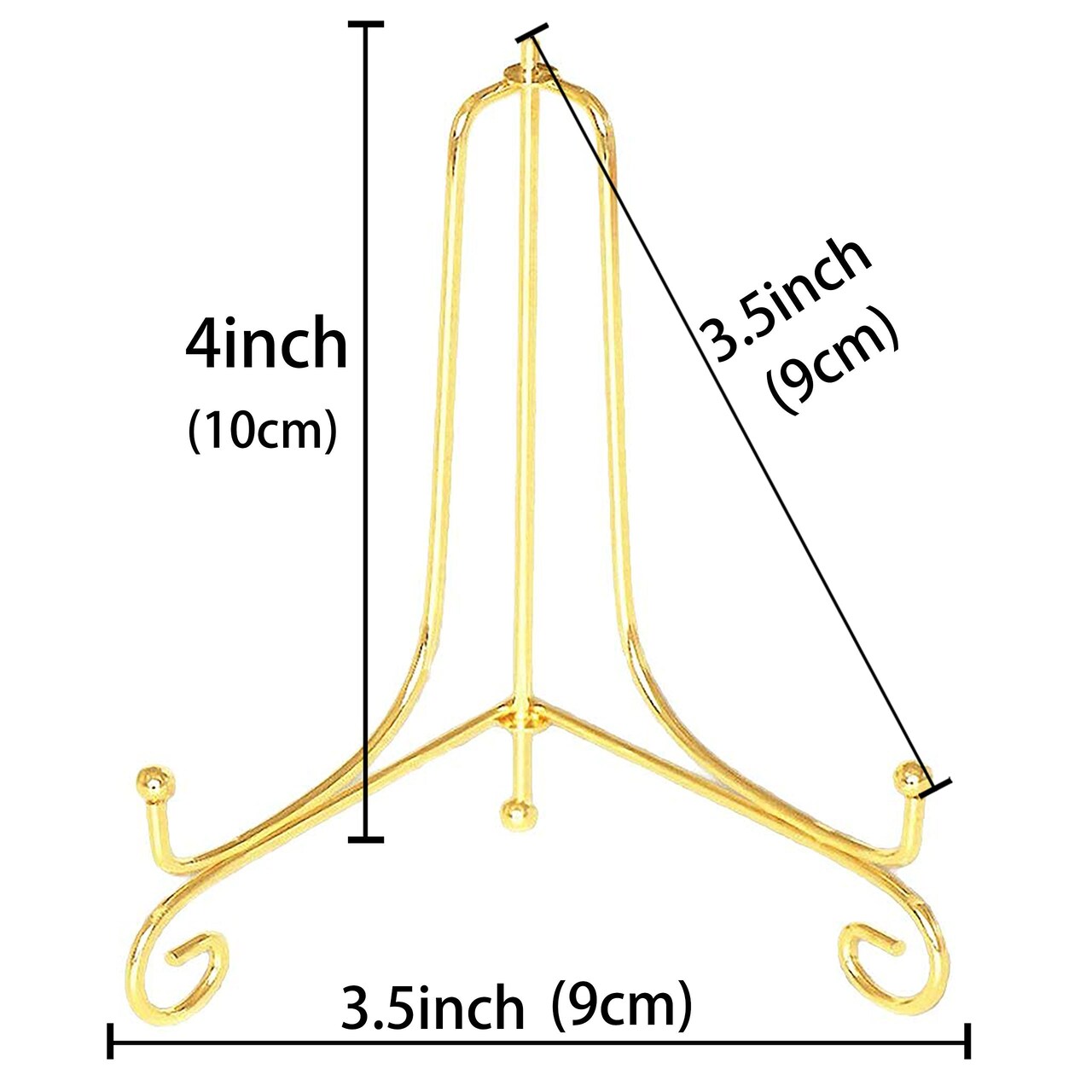 2 Pack 4" Iron Display Stand, Gold Small Iron Easel Plate Display Photo Holder Stand, Displays Card,Cookie, Decorative Plates,Artwork